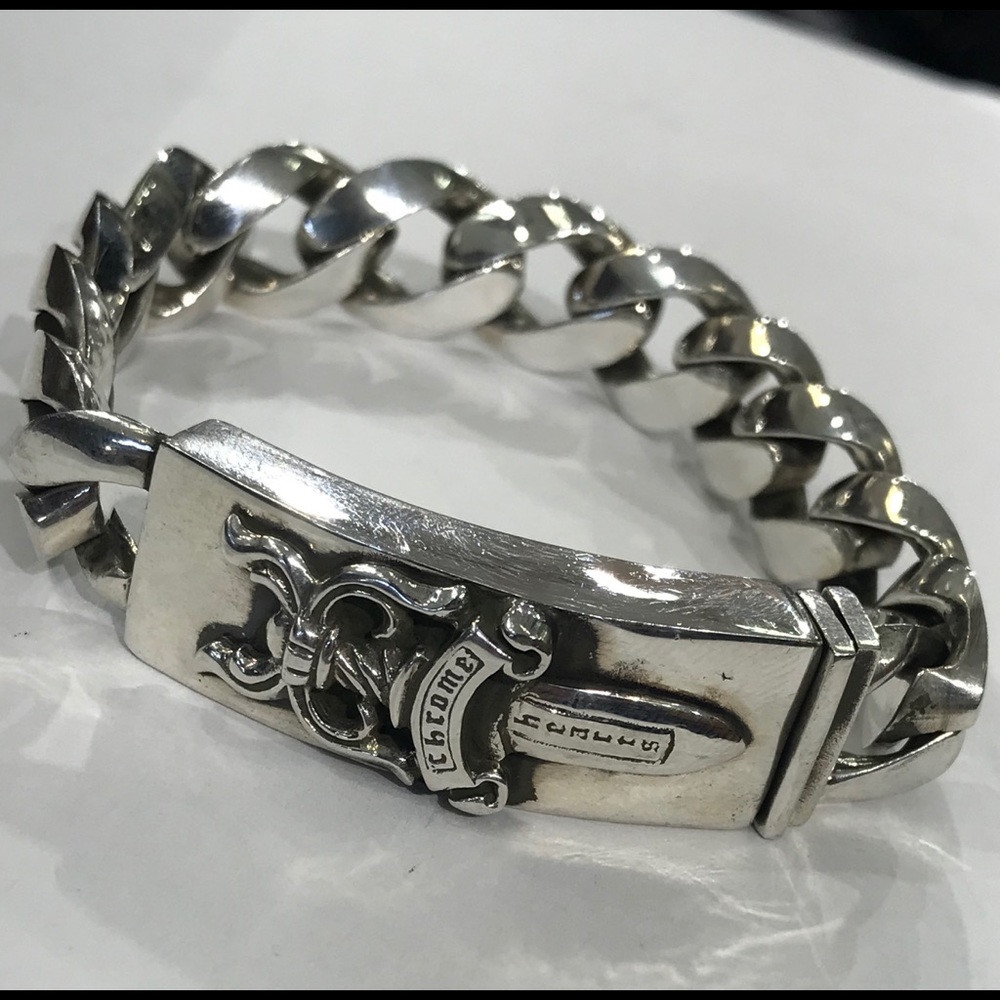 Chrome heart dagger ID bracelet
